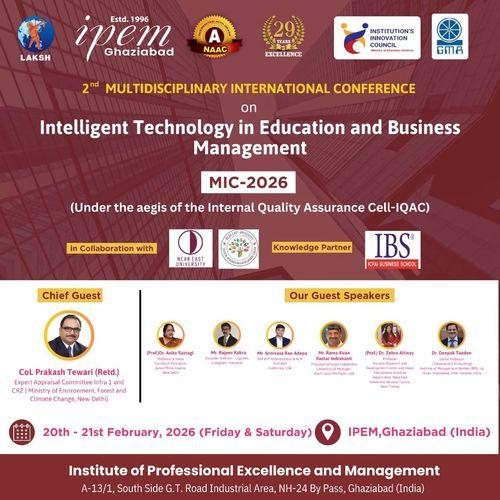 “Multidisciplinary International Conference on Intelligent Technology in Education and Business Management (MIC–2026)”